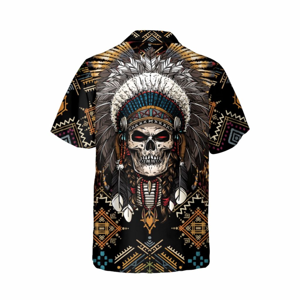 Godoprint Native American Indian Chief Skull Men's Hawaiian Shirt ...