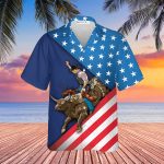 Godoprint Long Live Cowboy Shirts, American Bull Riding Hawaiian Shirt, Casual Button Down Short Sleeve T-Shirt Suits
