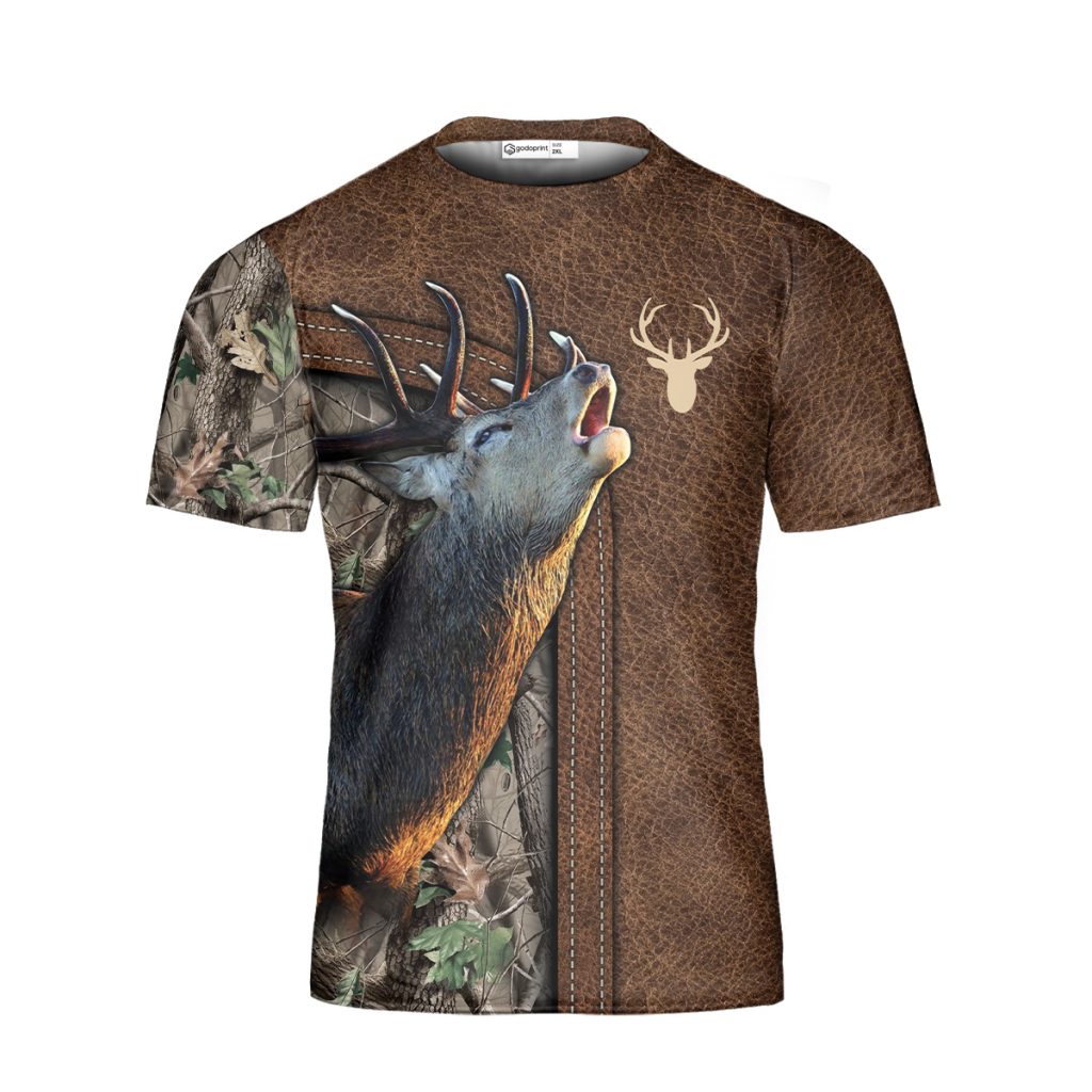 Godoprint Personalized Love Deer Shirt 3D, Deer Men’S T-Shirt Print Tee Custom Gift For Deer Hunter Hunting Lovers