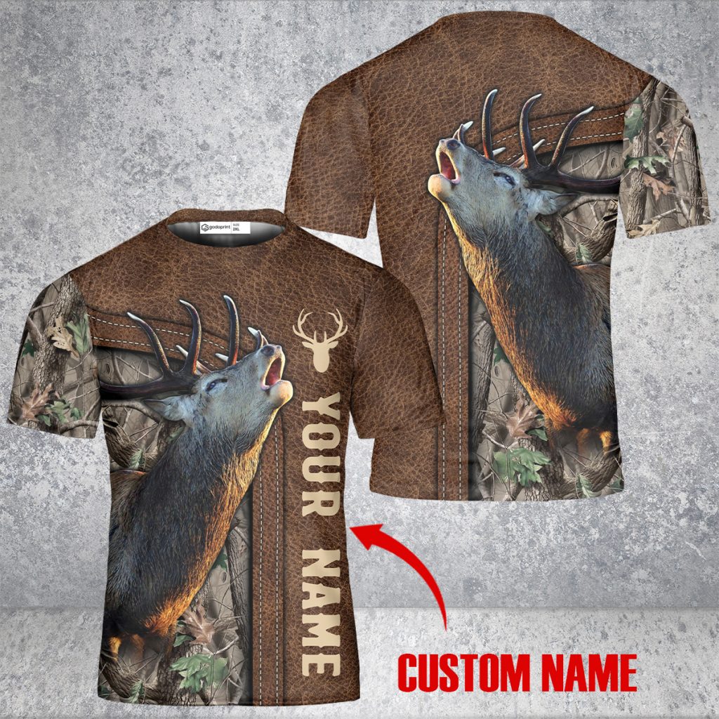 Godoprint Personalized Love Deer Shirt 3D, Deer Men’S T-Shirt Print Tee Custom Gift For Deer Hunter Hunting Lovers