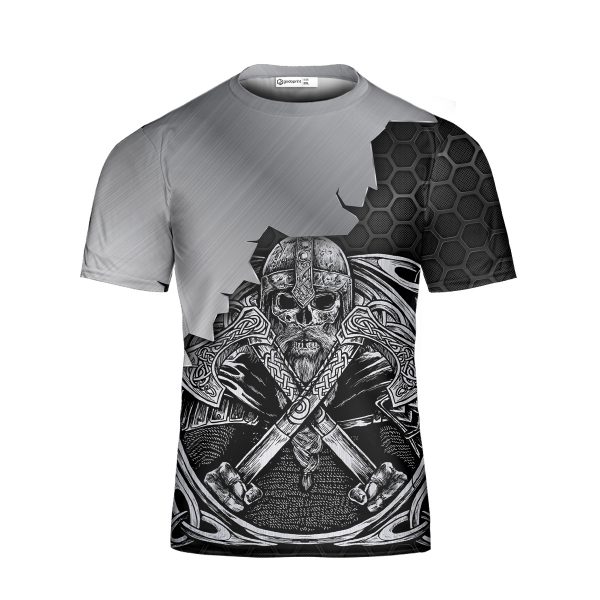 Godoprint Viking Wolf Sun and Moon Viking T-Shirt, Vikings Shirt for Men, Viking Gift for Viking Tattoo Wolves Lovers