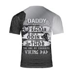 Godoprint Custom Name Viking Dad T-Shirt 3D, Viking Skull Warrior Shirt, Men’s Vikings Shirt, Viking Gift for Father