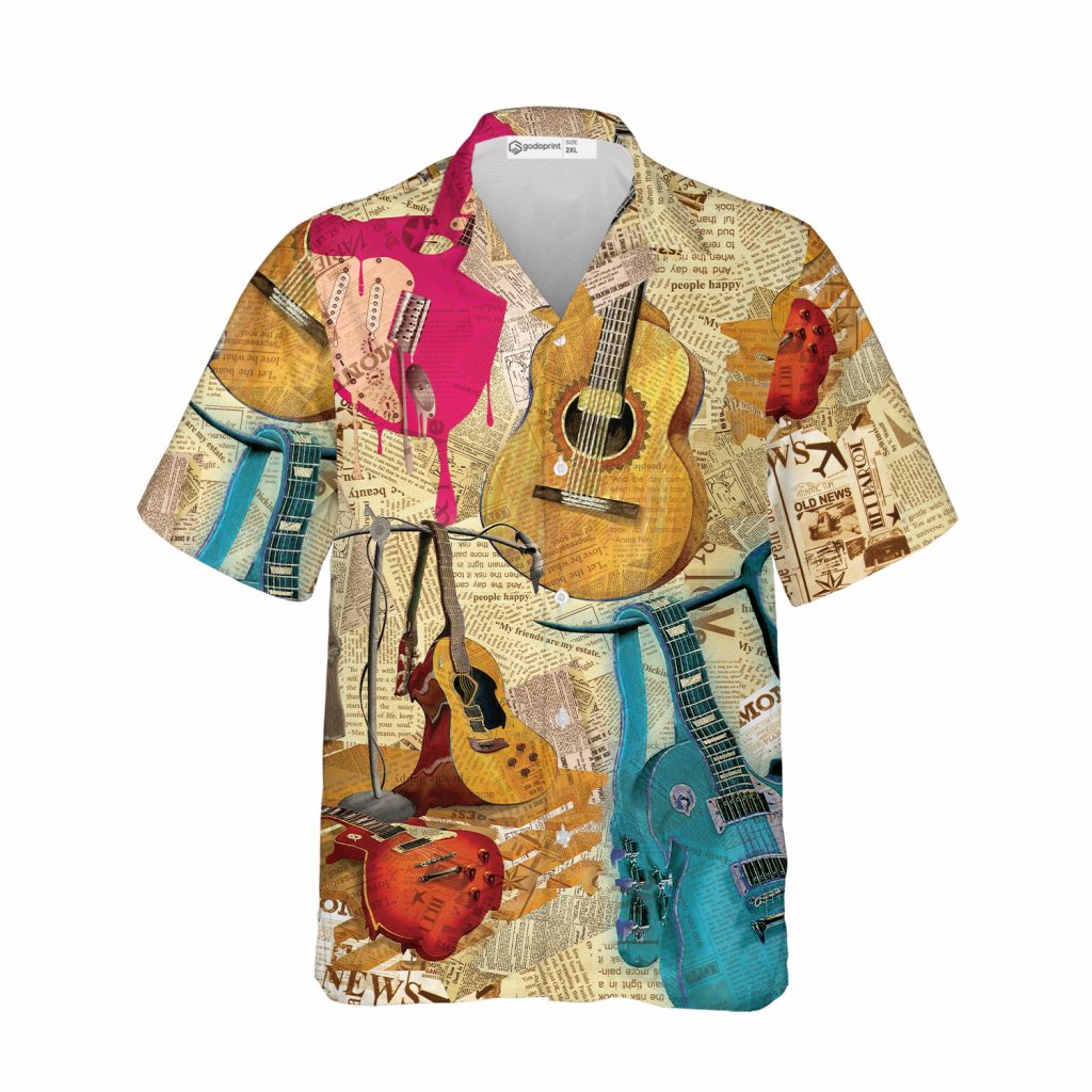 Godoprint Best Guitarist In The Country Guitar Hawaiian Shirt For Men, Gift For Guitar Lover Music Instrument Player