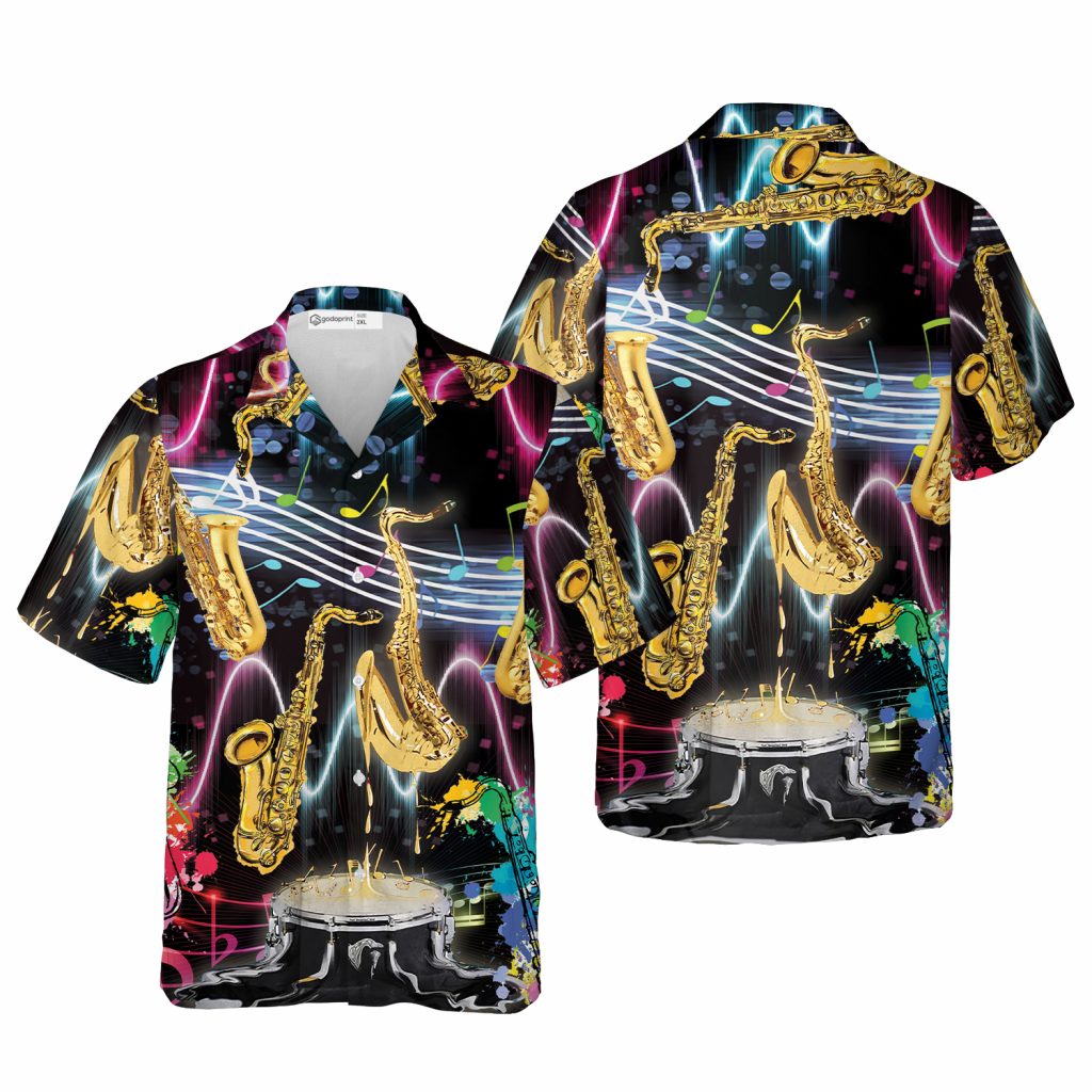 Godoprint Saxophone Is My Life Love Saxophone Hawaiian Shirt For Men Tee Gift For Music Instrument Player Musician