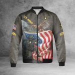 Soliders US Army Veteran Eagle Fleece Bomber Jacket