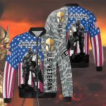 Spartan Soldier US Veteran Best Gift For Men Fleece Bomber