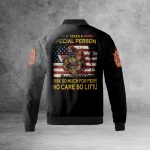 US Flag Firefighter Skull Logo Fleece Bomber Jacket