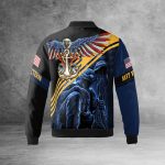 Personalized Eagle Honor The Fallen Navy Veteran Fleece Bomber Jacket