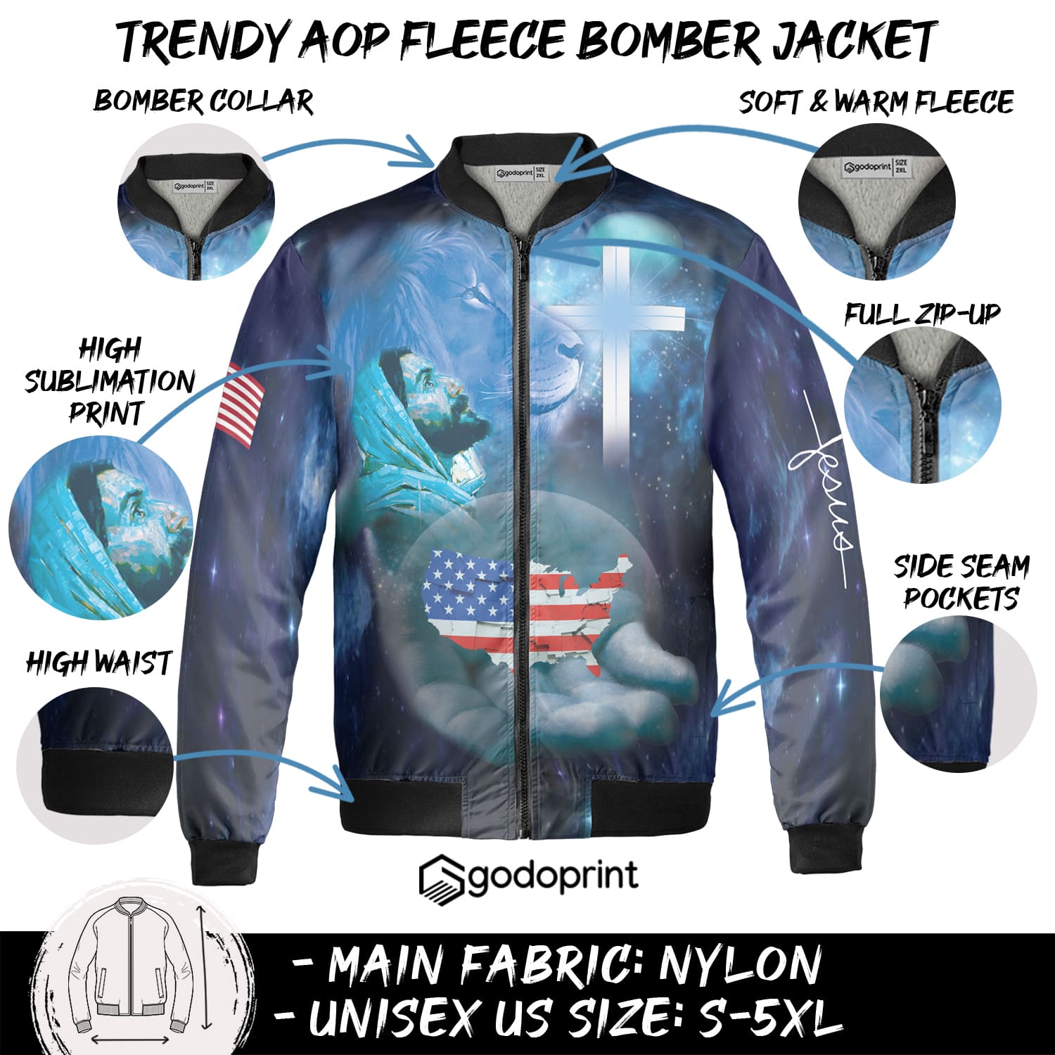 Galaxy Print Bomber Jacket