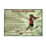 Personalized Number + Name Soccer Life Lessons Watercolor Vintage Poster Gift for Soccer Player