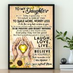 Personalized Softball Mother Letter To My Daughter Vertical Unfarmed Posters Home Bedroom Decorate