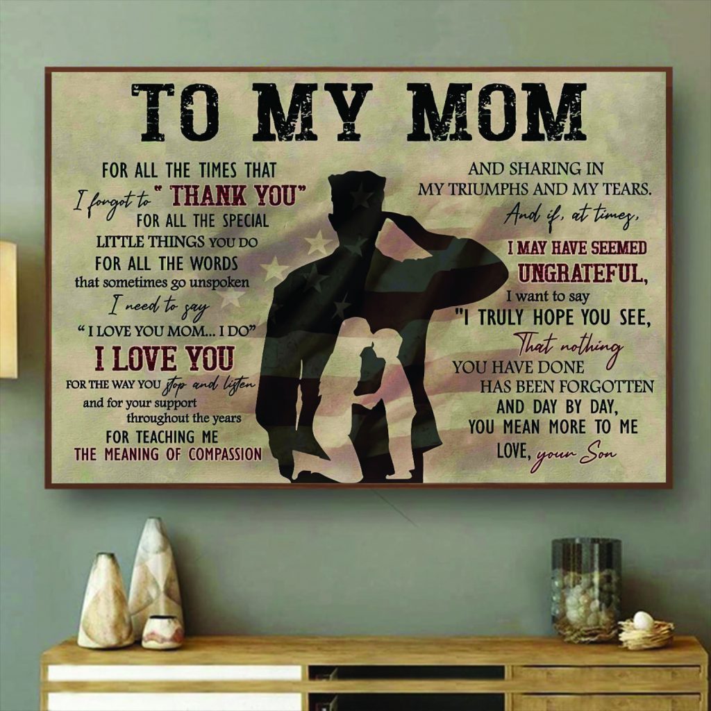 To My Mom Poster, Military Son Gift For Mom, Military Mom Poster, Gift For Mother From Son, Army Mom