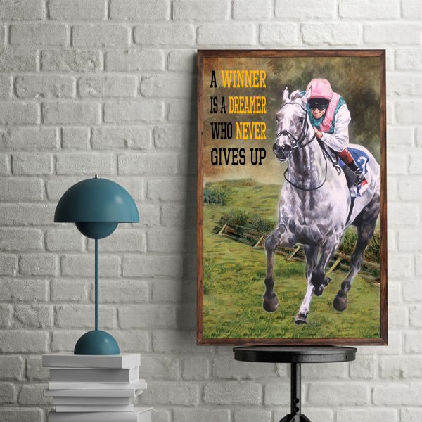 Dreamer Man Racing Horse Winner Printed Poster Unframed