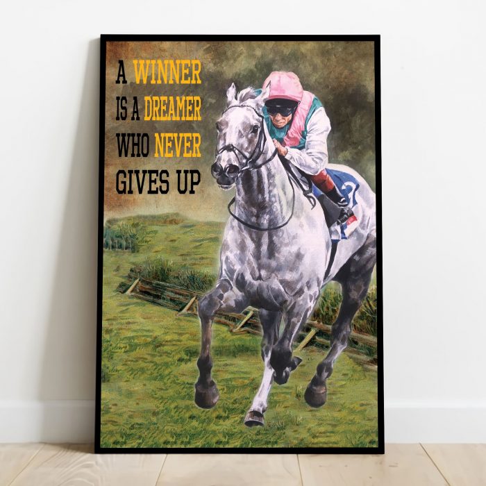 Dreamer Man Racing Horse Winner Printed Poster Unframed