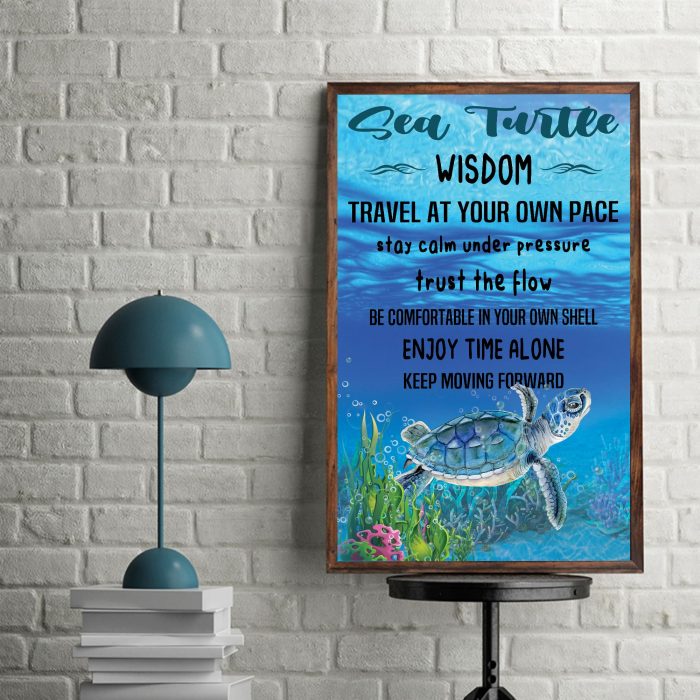 Sea Turtle Wisdom Poster Home Decor Inspirational Wall Decor Poster Unframed