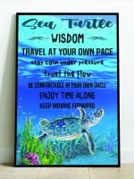 Sea Turtle Wisdom Poster Home Decor Inspirational Wall Decor Poster Unframed