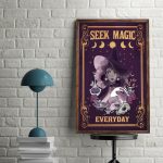 Seek Magic Everyday, Witch Poster, Moon Phase Wall Art Poster Unframed