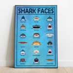 Shark Face Wall Art Classroom Decor Home Decor Gift for Kids Children Poster Unframed