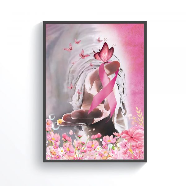 Jesus Take My Hand Breast Cancer Wall Art Poster Unframed