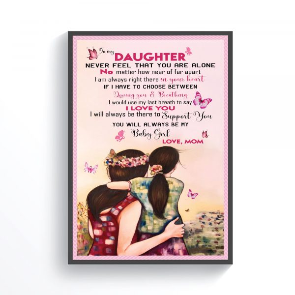 Mom to Daughter Breast Cancer Warrior Wall Art Poster Unframed