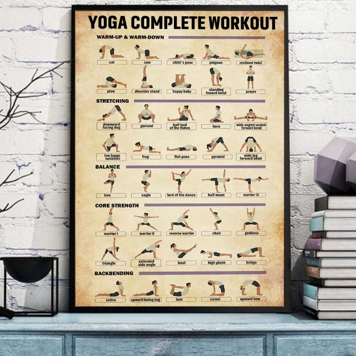 Yoga Workout Exercise Hand Body Poster Unframed Women Gift