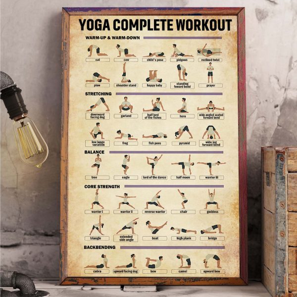 Yoga Workout Exercise Hand Body Poster Unframed Women Gift