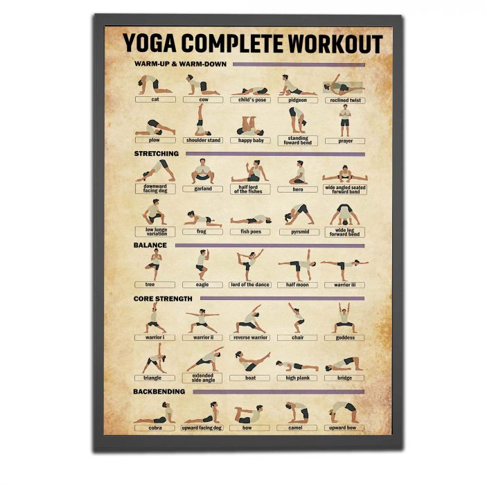 Yoga Workout Exercise Hand Body Poster Unframed Women Gift