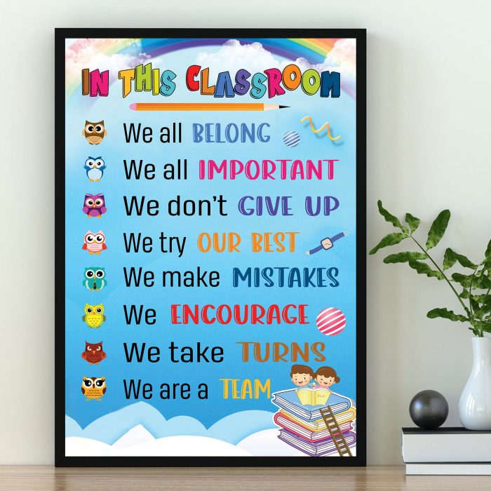 10 Reason To Be Kind Classroom Wall Decor Vertical Print Poster Unframed