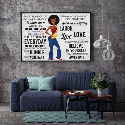 African American Girl Laugh Live Love Poster Black Women Meaningful Gift