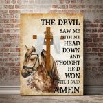 The Devil Saw Me With My Head Down Poster Country Horse Religious Vintage Wall Art