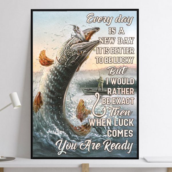 Personalized Name Grandpa Dad Fishing In Heaven Poster Unframed Memory Gift