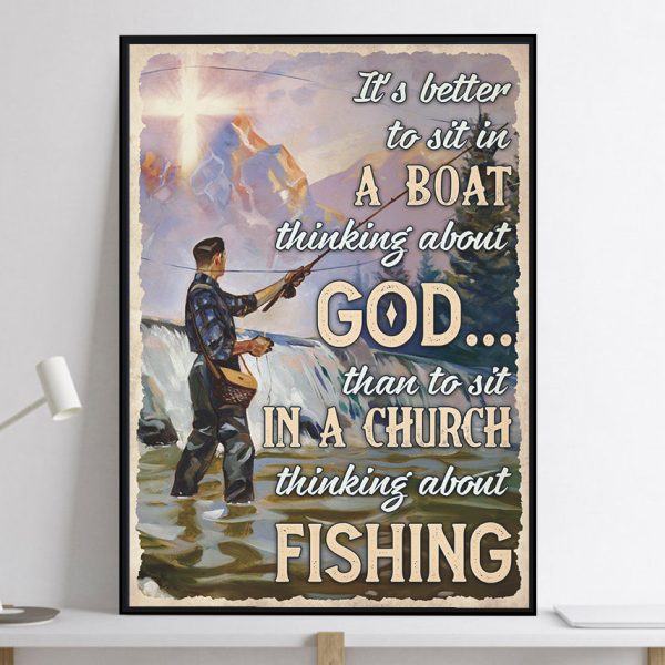 Everyday Is a New Day It is Better To Be Lucky Fishing Poster Unframed Dad Gift