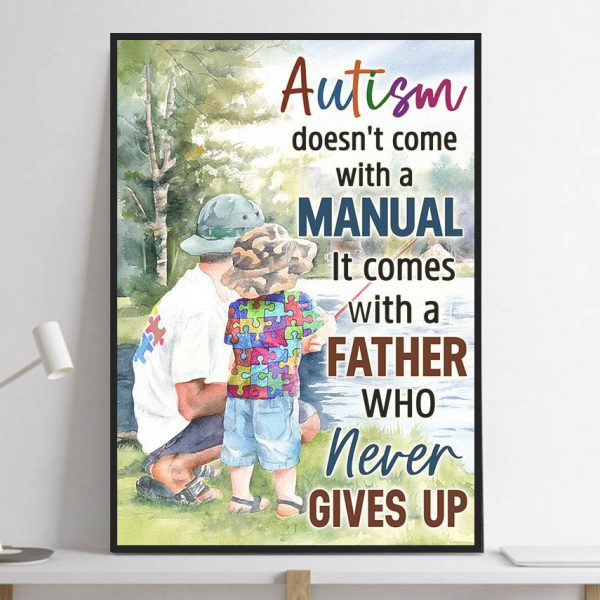 Elenphant Son Daughter Autism Awareness Autism Doesn’t Come Poster Unframed