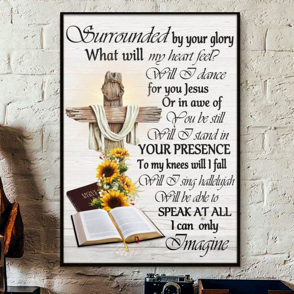 Jesus Christ Glory Glory Hallelujah Vertical Poster Unframed