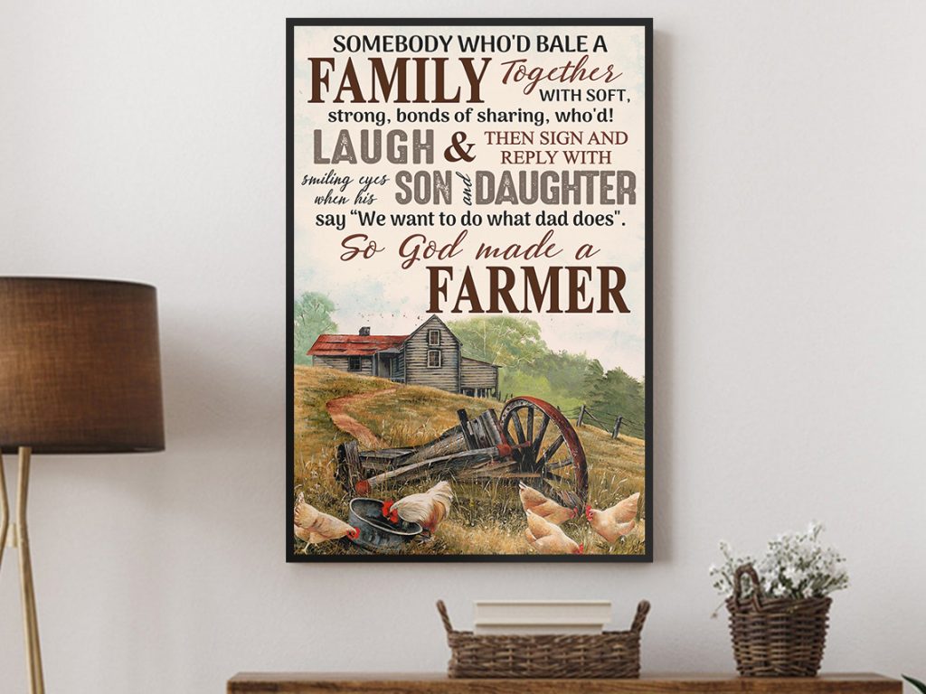 God Made A Farmer Paul Harvey Red Barn – Poster Unframed –  Pallet Design Wall Art Sign Plaque