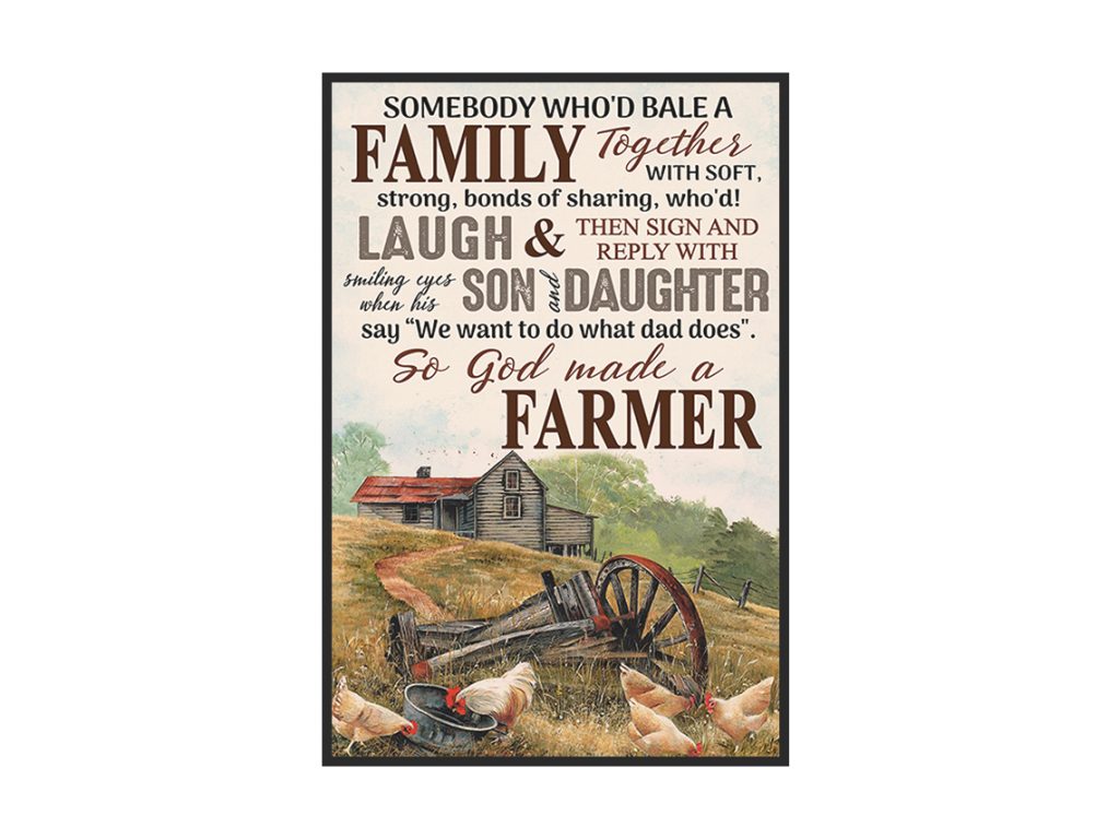 God Made A Farmer Paul Harvey Red Barn – Poster Unframed –  Pallet Design Wall Art Sign Plaque