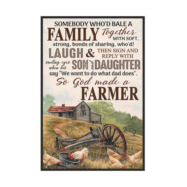 God Made a Farmer Paul Harvey Red Barn – Poster Unframed –  Pallet Design Wall Art Sign Plaque