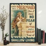I Must Be A Mermaid For Vertical Poster Unframed – Vintage Wall Decor Visual Art