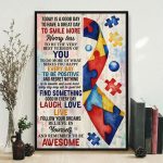Autism Positive Quote Laugh Love Live Vertical Poster Unframed Art Home Decor