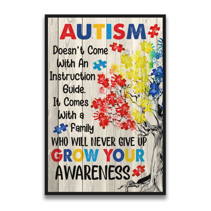 Autism Grow Your Awareness Vertical Unframed Poster – Wall Decor Visual Art