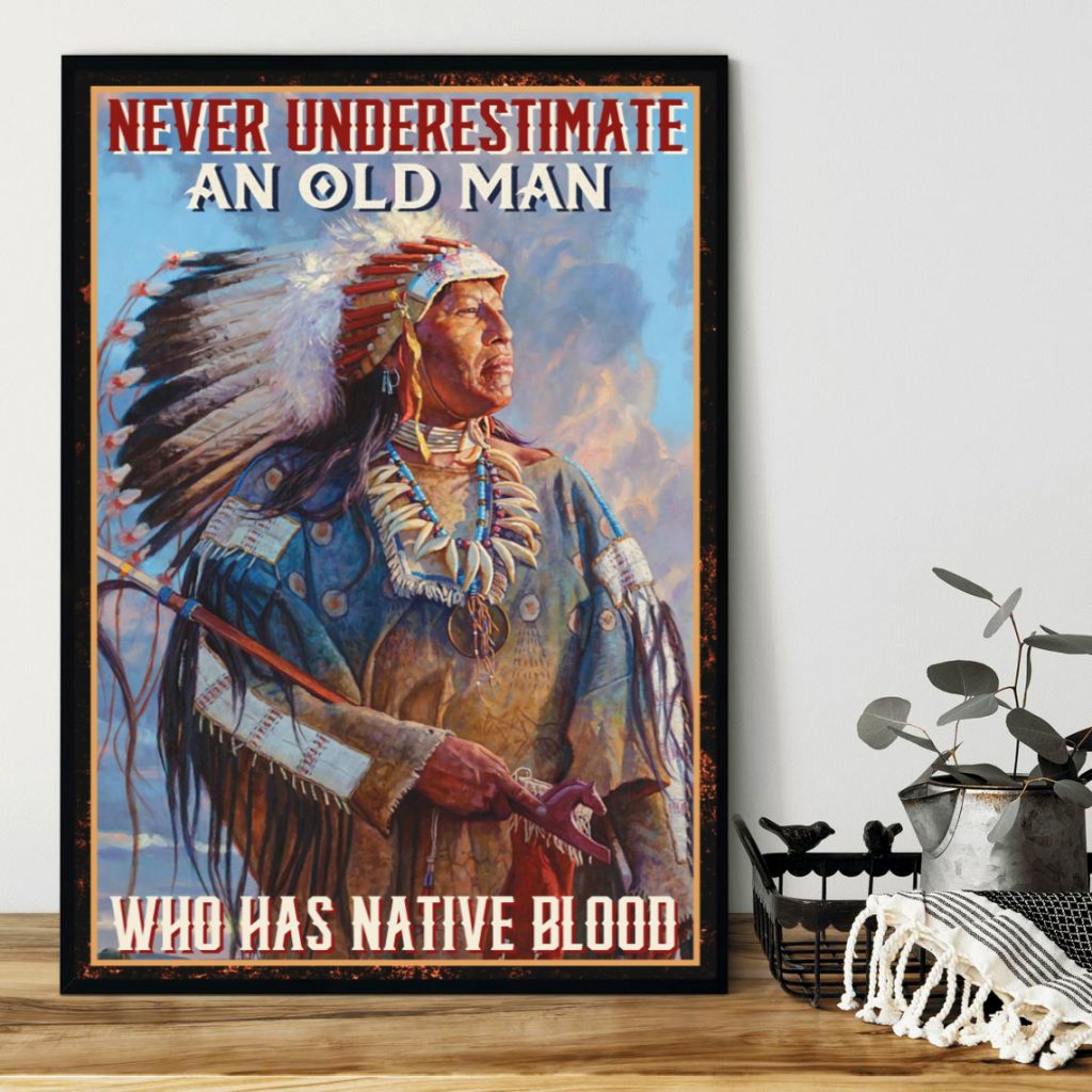 Native American Blood Vertical Unframed Poster Vintage Style Home Decor