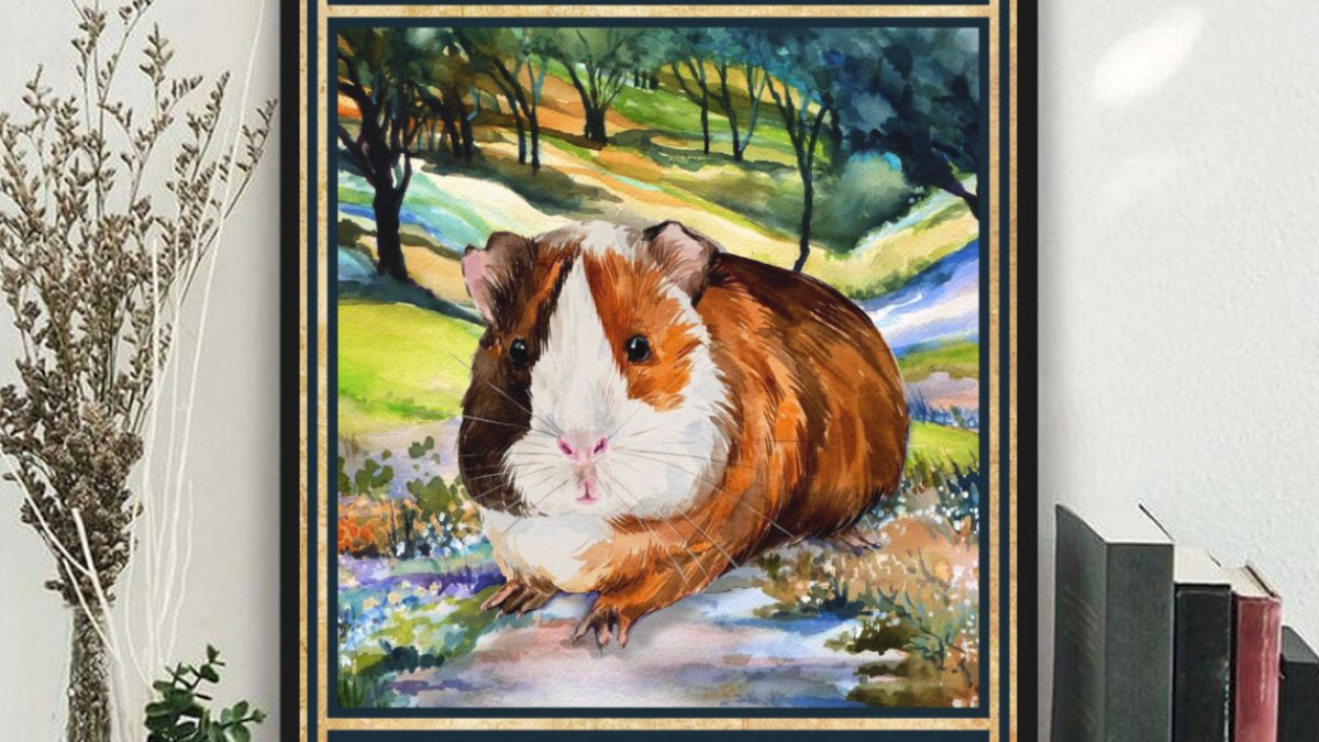 Vintage Guinea Pig Poster, Once Upon A Time There Was A Girl Who