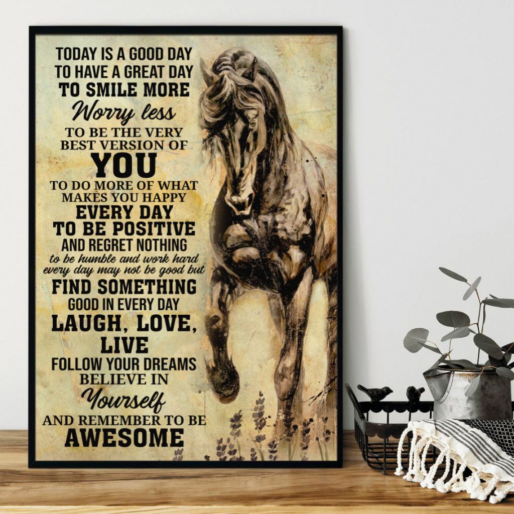 Golf Today Is Good Day To Have A Great Day – Black Horse Poster Unframed