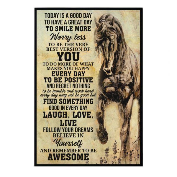 Golf Today is Good Day To have a Great Day – Black Horse Poster Unframed