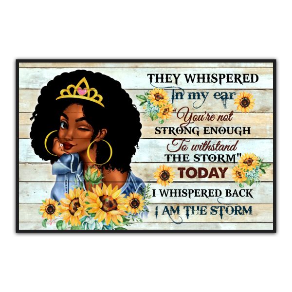 I Am Storm Princess Black Girl Poster Framed For Sun Flower Lover