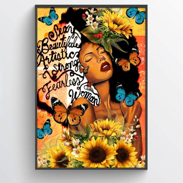 Black Women Sexy Beautiful Artistic Strong Fearless Woman Poster Unframed