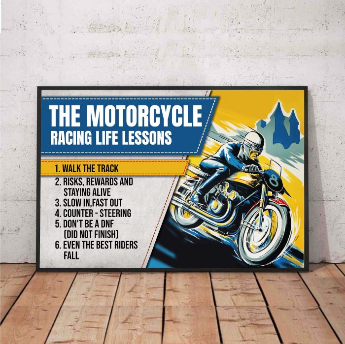 Motorcycle Racing Life Lesson Poster Gift For Motorcycle Player