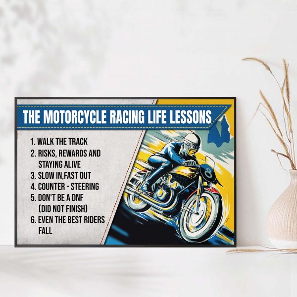 Motorcycle Racing Life Lesson Poster Gift for Motorcycle Player