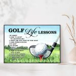 Golf Poster 10 Golf Life Lessons Unframed Poster Gift For Your Friend – Relative