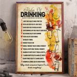 Beer Wine Drinking Rules Poster Unframed With 14 Rule Life Art Decor